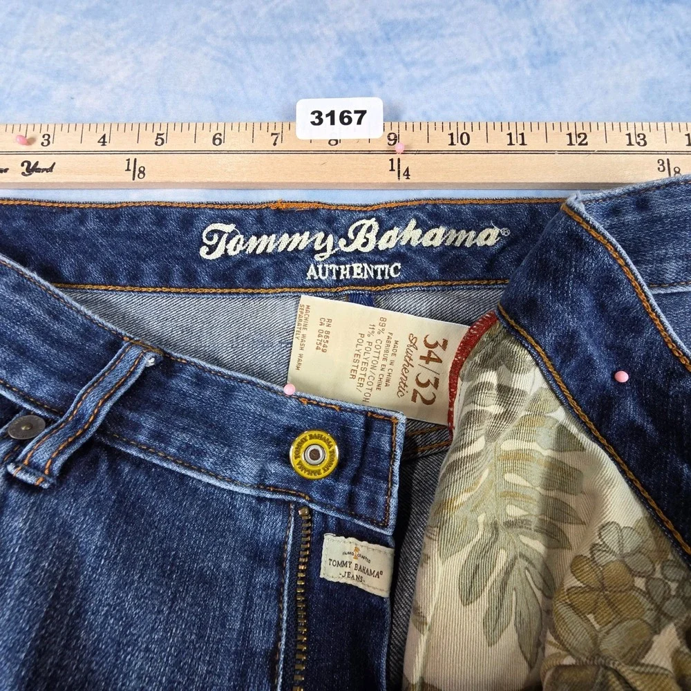 Tommy Bahama Authentic Mens 34x32 Medium Wash Straight Leg Denim Jeans RN86549